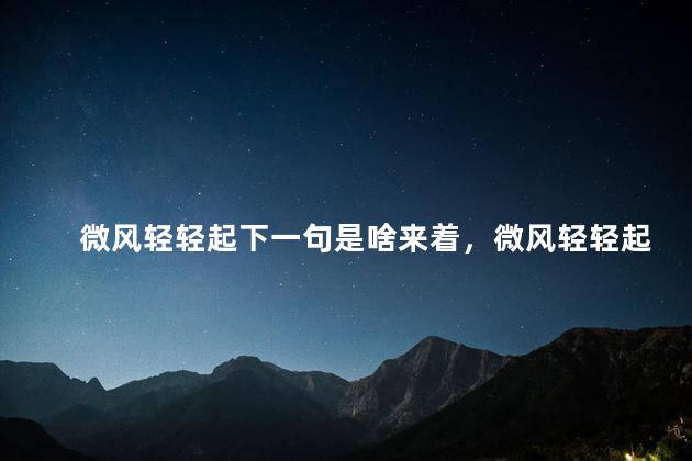 微风轻轻起下一句是啥来着，微风轻轻起 我好喜欢你